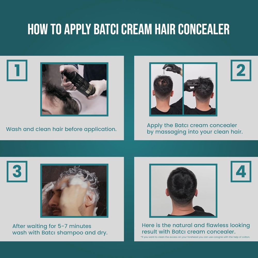 BATCI HAIR CONCEALER (2) - CREAM FOR BALD SPOTS & THINNING HAIR (WATERPROOF) - Image 3
