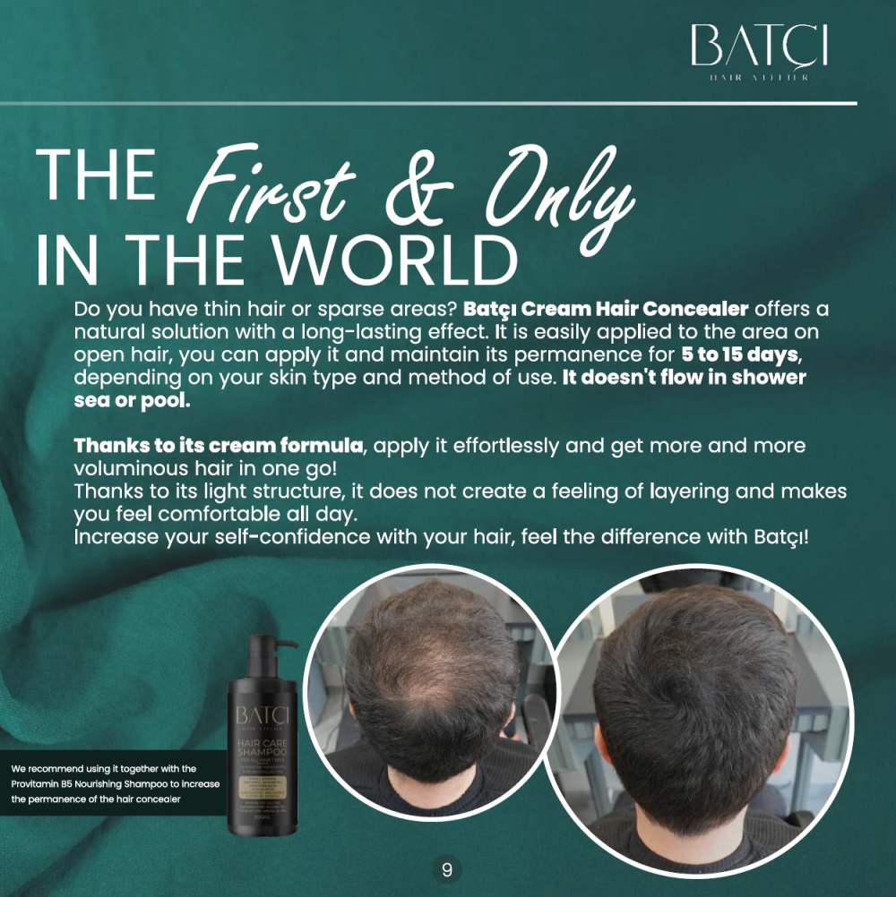 BATCI HAIR CONCEALER (2) - CREAM FOR BALD SPOTS & THINNING HAIR (WATERPROOF) - Image 2
