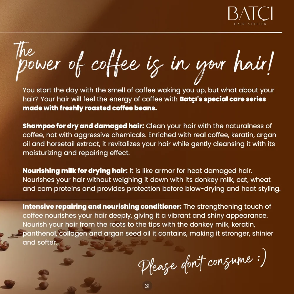 BATCI NOURISHING & RESTORING SHAMPOO WITH COFFEE EXTRACT (250ML) - Image 5